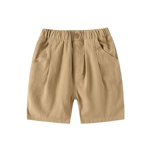 Moonker Toddler Boys Summer Cotton Shorts Elastic Waist Solid Color Soft Athletic Short Pants Swim Bottoms for