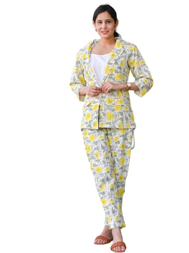 Image of DHRUVI TRENDZ Women's Rayon Floral Co Ord Set | Stylish | Festive | Travel | 3 /4 Sleeve Trendy Korean Summer Travel Outfit | Lightweight Two Piece Dress for Beach & Holiday Look
