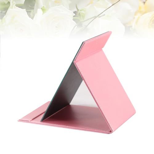 Espejo de maquillaje grande plegable con funda rosa para viaje miniatura 5