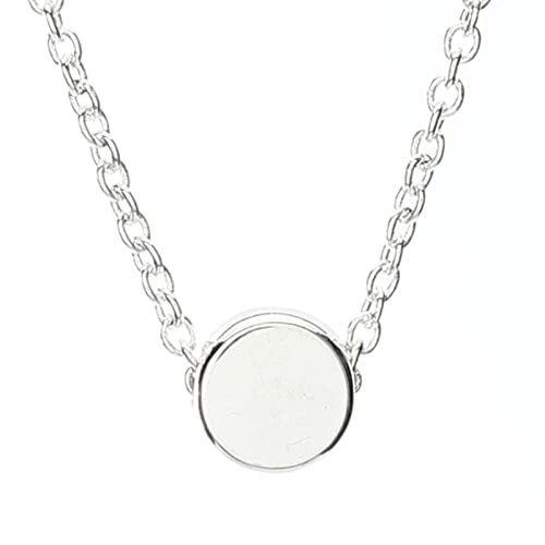 Yfe Simple Dot Necklace Jewelry Silver Tiny Dot Necklaces for Women and Girls Minimal Charm Necklace (Dot-Silver)