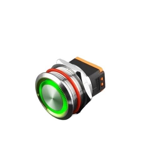 Interrupteur 25mm 15A à fort courant et bouton étanche IP67 avec LED verte