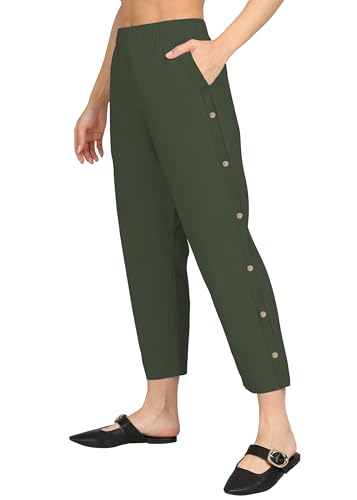 Pantalon fille et femme fluide et boutonné style bohème 236