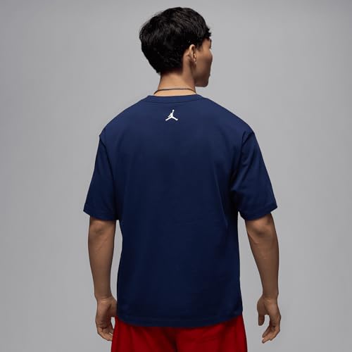 Jordan Brand Men's Sneaker Patch T-Shirt (HJ2326-410, Midnight Navy/White)2
