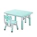 Produktbild LIANGJUN Tisch Stuhl for Kinder Studie Lesen Leicht Kindertisch Hocker Kunststoff Garten Innerhalb Student, Sicherheit (Color : Blue, Size : B)