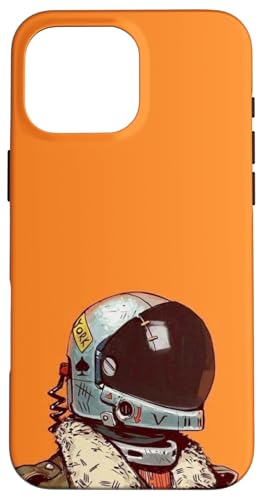 Cool Pilot ���B���e�[�W���g���W���P�b�g�ƃw�����b�g�t�� - �I�����W �X�}�z�P�[�X iPhone 16 Pro Max �p