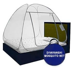 DIVAYANSHI Foldable Mosquito Net Flexible for Double Bed,King Size Bed, Queen Size Bed White for Baby and Adult Protection (B08PFZ17X6) Amazon Price History, Amazon Price Tracker