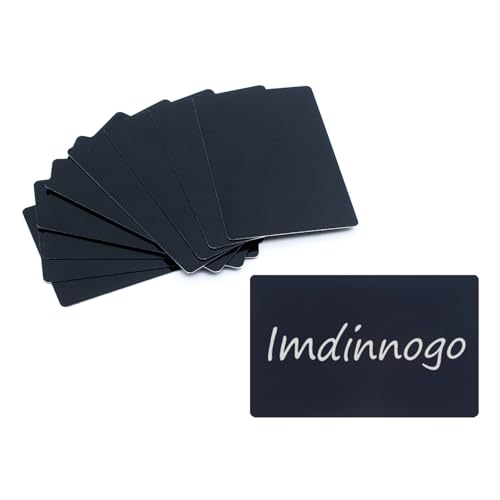 Imdinnogo 3D Printer Accessories BambuoLab 86×54mm Black Aluminium Card(10Pcs): DIY Making Business-Card Custom Text Pattern for H2D Printing Laserr Engraving Project