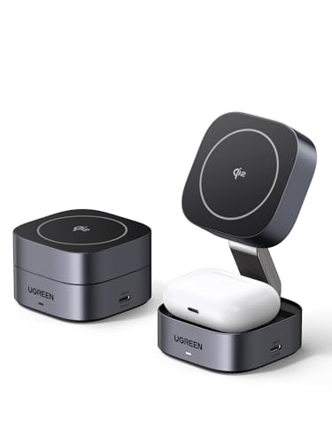 UGREEN MagFlow Cargador Inalámbrico Qi2 15W para iPhone y AirPods