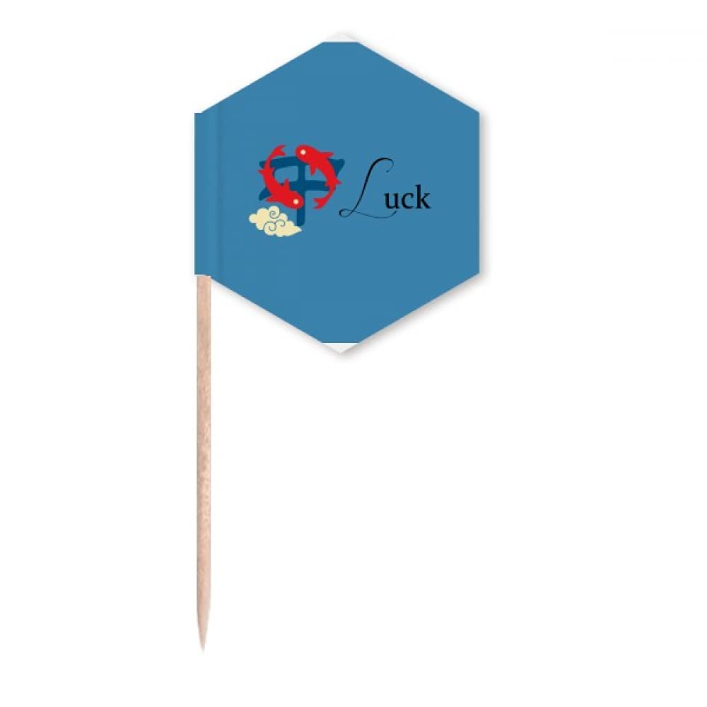China Carp Good Luck Blessings Toothpick Flags Cupcake Picks Party Celebration