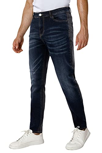 Mens Jeans Slim Fit Indigo Blue Stretch Jeans for Men Athletic Fit Denim Pants 32