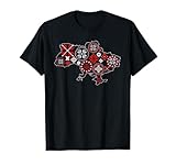 Ukrainian map. Vyshyvanka style. UA embroidery. T-Shirt