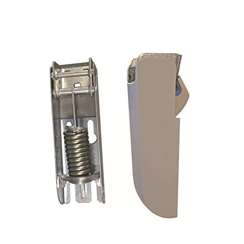 Bisagra para Arcones Frigoríficos Horizontales en Acero Cincado | para Congelador y Nevera | Con Muelle de 4,5mm | Embellecedor en Poliestireno Blanco