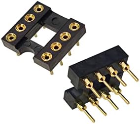 20Pcs 8Pin DIP SIP Gold Plated IC Socket Round Machined 2.54mm Pitch