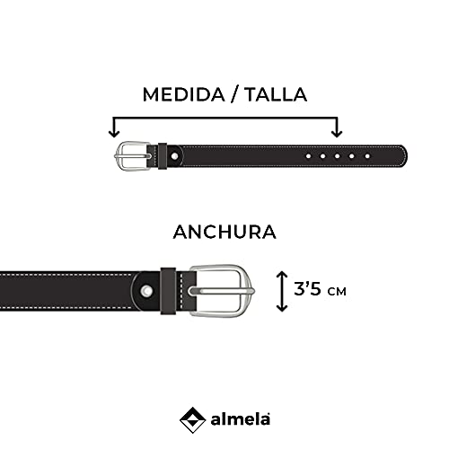 Almela - Cintura uomo classico - Pelle - 3,5 cm di...