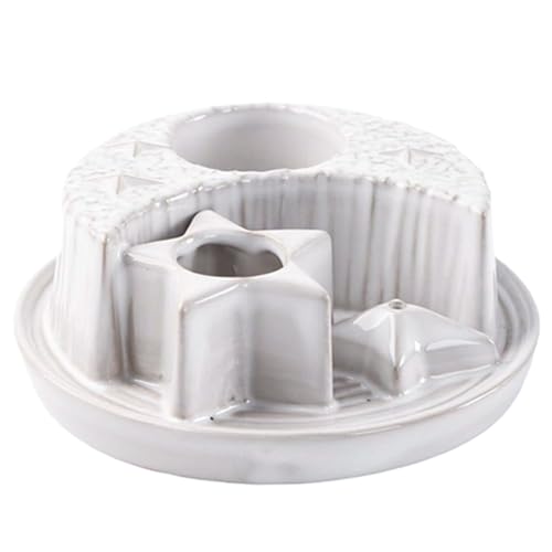 Sabio Sabio 4 en 1 4.9 Cerámico Soporte de Salvia para Burning Moon Star e Incienso Fily Clean Inciense Quemadores para meditación Room de Yoga