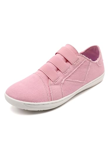 Womens Fashion Canvas Sneakers Wide Toe Skateboard Shoes Low Top Casual Walking Shoes Minimalist Sneakers