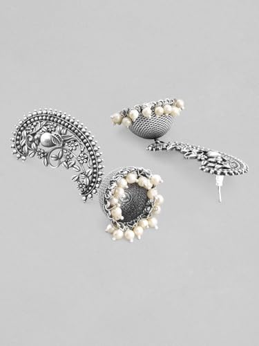 Image of Rubans Ear Cuff Jhumka Earrings Indian Ethnic Jewellery Gift for Women & Girls