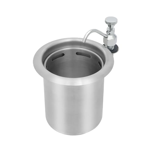 Commercial Dipper Well Faucet & Bowl Set, 304 Stainless Steel Coffee Shop Bar Counter Sink Faucet Washing Tool Assembly with 31.5inch Drain Hose, for Kitchen, Bar, Shops (Thickened)