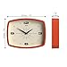 JONES CLOCKS® Movie Wall Clock | Rectangular Retro Clock | 10 inch | Orange | Cool mid-Century Designer Look for Kitchen, Living Room or Office