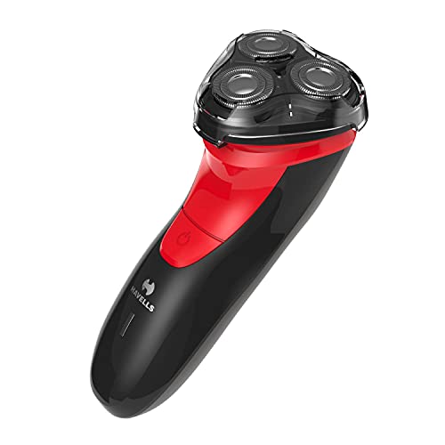 Havells Male RS7005-3 Head Rotary Shaver with Built in Pop-Up Trimmer for Wet & Dry Shave; IPX7 Waterproof; Protection from Cuts (Black & Red)