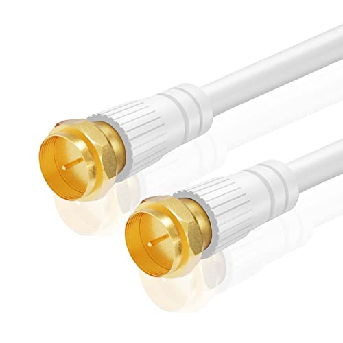 Tnp Coaxial Cable Rg59 With F Type Connector - 25 Feet Coax Cable For Tv, High-Speed Internet, Satelite Cable Extension, Antenna Cable - Dual Shielded Cable Cord, White #TOP26