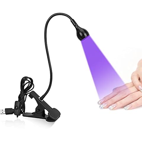 Simpolor LED UV Nail Lamp, Dryer Gel Nail Curing Lamp with Securing Clip and 1.8m Power Cable, Portable USB Interface Fast Curing Nail Dryer, Manicure Fast Dryer Light for Gel Nail Polish Nail - Black Cover