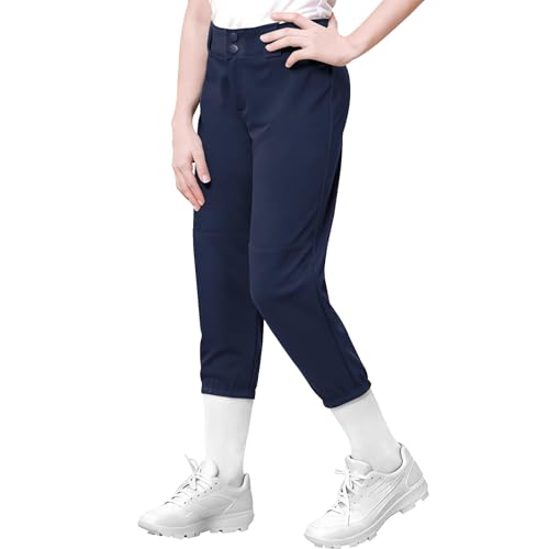 QBK 2T-13Years Girls Softball Pants Kids Youth Boys Baseball Practice Pant Toddler tee Ball PantsNavy3T