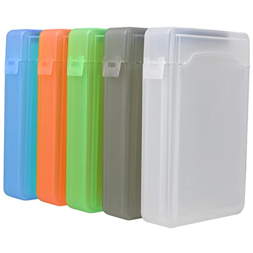 Uonlytech 5Pcs Hard Disk Cases Durable Plastic Storage Box for Hard Drives Shockproof and Enclosure for Office and Home Use
