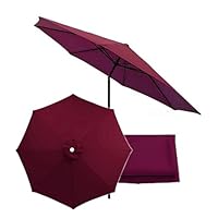 Parasol vervangend doek 2,7m 3,0m met 6 baleinen 8 baleinen vervangende hoes voor parasol markttafel parasol vervangend luifel marktparasol vervanging hoes anti-ultraviolet (Color : Topaz, Size : 2
