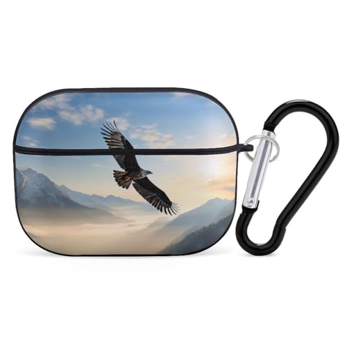 Airpod Pro ��2����/��1����p Eagle Mountains�P�[�X�J�o�[ �ϏՌ��ی�P�[�X �L�[�`�F�[�������O�t�� ���h�~ �n�[�hPC �t���h���b�v�w�b�h�z���P�[�X �j�����p �u���b�N