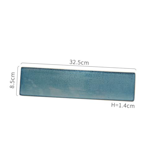 Bandeja Cerámica Rectangular Japonesa Azul Claro miniatura 2