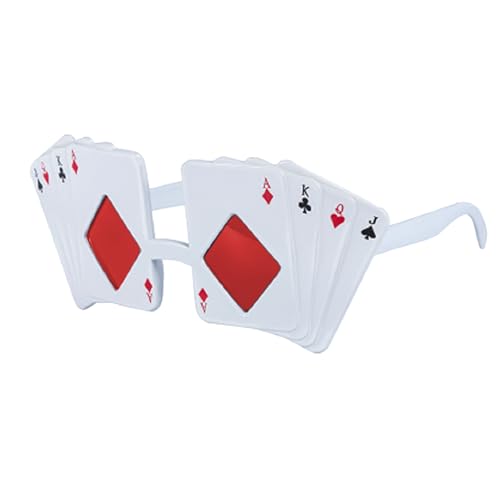AOVNA Cartes de poker lunettes de soleil drôles lunettes de soleil rigolotes lunettes de soleil cadeaux de fête Halloween accessoires de fête décoratifs pour hommes...