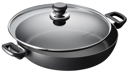 Scanpan Classic 12 1/2 inch (4.25 QT) Nonstick Chef Pan with Lid – Compatible with Gas and Electric Stovetops, Metal Utensil Safe, Oven Safe to 500°F, Dishwasher Safe