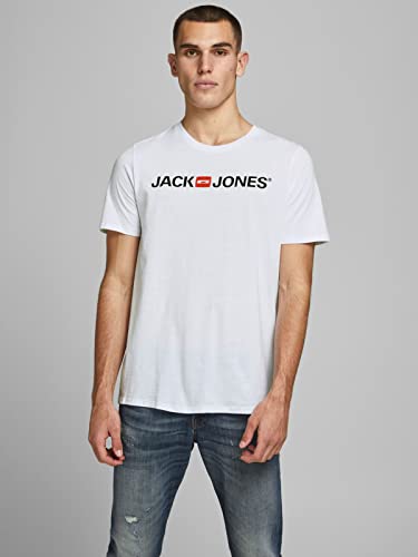 Jack & Jones Packung mit 2 T-Shirts in Übergröße, Rundhalsausschnitt, Druck, Design Logo Oversize, 2er Pack (1 x Rio Red / 1 x White), 56 – Ansicht 2