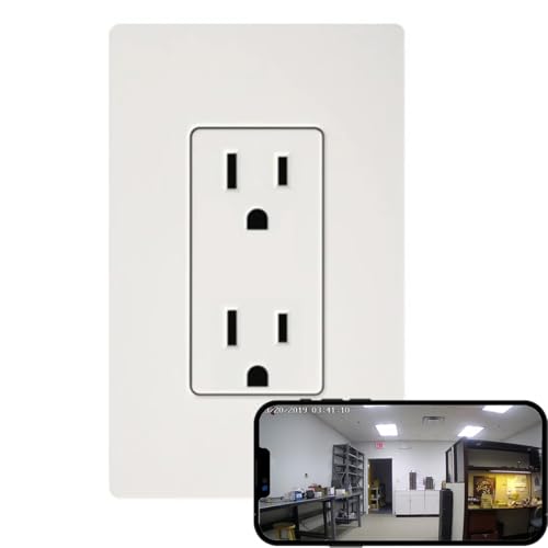 JOVISION USA 1080p Decorator Duplex Receptacle Power Outlet Spy Camera (White/Square/Video Only-No Audio)