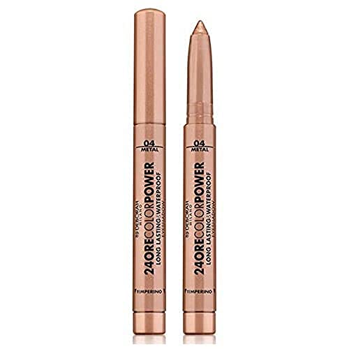 Deborah Milano - Ombretto 24 Ore Color Power Waterproof in Stick, 04 Warm Brown, Texture No Transfer ad Alta SfumabilitĂ e Pigmentazione, Dona IntensitĂ Long Lasting allo Sguardo, 3 gr