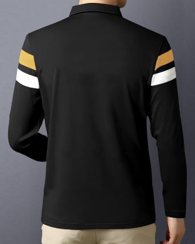 Image of Noble Monk Men's Polycotton Regular Fit Full Sleeves Polo T-Shirt