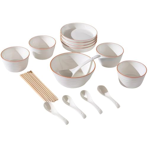 陶器食器セット 釉下彩 傷 摩耗、耐熱性、家庭用 デザートプレート ボウル 皿 セット プレート 皿 エアフライヤー 蒸し器 電子レンジ 滅菌器 食器洗い機 オーブンに対応しています 祝いプレセント 結婚祝い 休日や日常使いに最適(N)