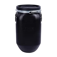 DUST COMMANDER PE30 – 30 Liter Deckelfass mit Spannverschluss | SCHWARZ | Luftdicht Verschließbar | Gesamtöffnung