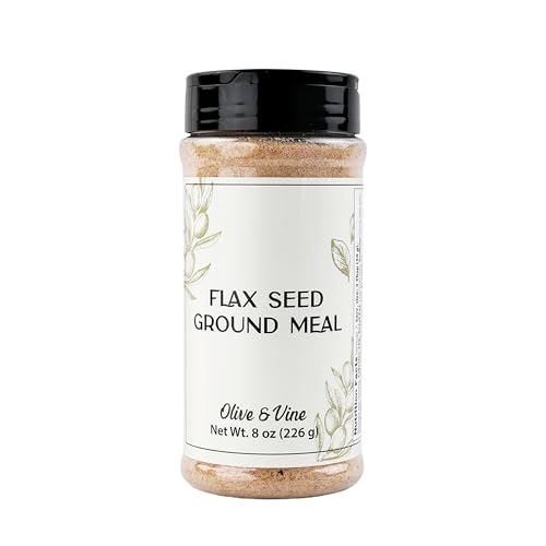Olive & Vine Flax Seed Ground Meal, for Baking, Shakes (8 Ounce)