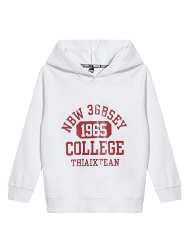 Kids Girls Boys Casual Sweatshirt Hooded Long Sleeve Letter Print Pullover Top Athletic Hoodies Sports Shirts