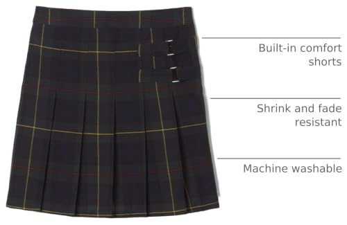 Image of French Toast Girls' Plaid Adjustable Waist Pleated-Front Two-tab Scooter