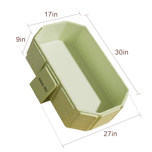 Image of Toddler Bath Tub for Shower, Portable Baby Bathtub, Foldable Kids Bathtub - Portable, Travel & Shower Ready, Easy to Clean, Sturdy & Thick, Fits Ages 1-3, Green