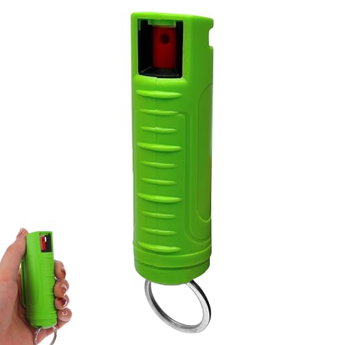 FURY Hardshell Pepper Spray - 12Ft Range, Max Strength, UV Dye Identifier, Anti-Leak & Anti-Misfire, Slidetop Trigger, Belt Clip & Key Ring, Multiple Color Options, Self-Defense Spray