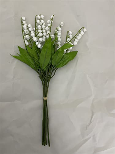 Lebritamfa Artificial Lily Of The Valley Flowers Arrangement Bundle For Wedding Bouquet Home Decor Garden Decoration White Wedding Artificial Flowers (White, 6) #TOP5