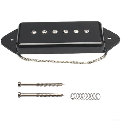 Image of Aprilsunnyzone Alnico 2 Magnet P90 Single Coil Pickup Designed For Standard Electric Guitar Neck 50mm And Bridge 52mm Spacing(Black Guitar Neck)