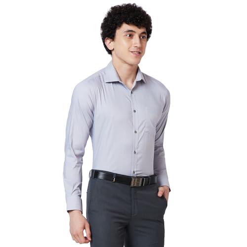 Image of Park Avenue Men's Cotton Blend Checks Pattern Slim Fit Semi Cutaway Collar Full Sleeve Formal Shirt