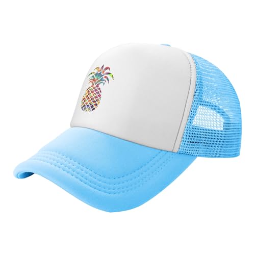 Psychedelic Pineapple Lightweight Mesh Baseball Hat Fishing Sun Cap Outdoor Casual Cap