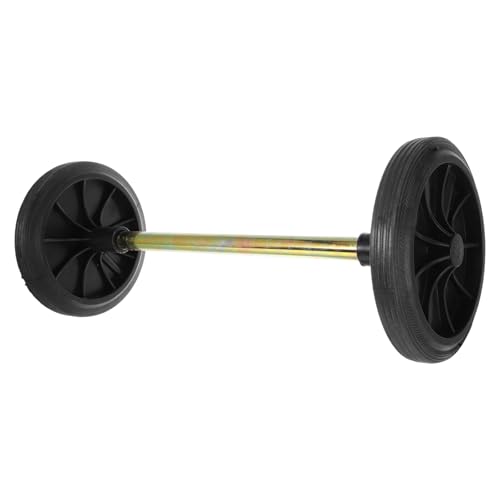 Roue pour poubelle en caoutchouc noir NUOBESTY avec creux pour bac extérieur en fer 1 set