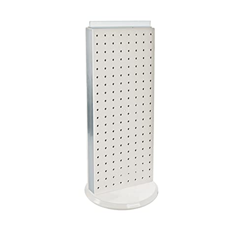 Azar Displays 700509-WHT-SPN 8-Inch W by 20-Inch H Revolving Base Pegboard Counter Unit, White